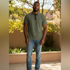 Gerry Men’s Polo Shirt NWT • XXL • Green • Short Sleeve Casual Classic Fit